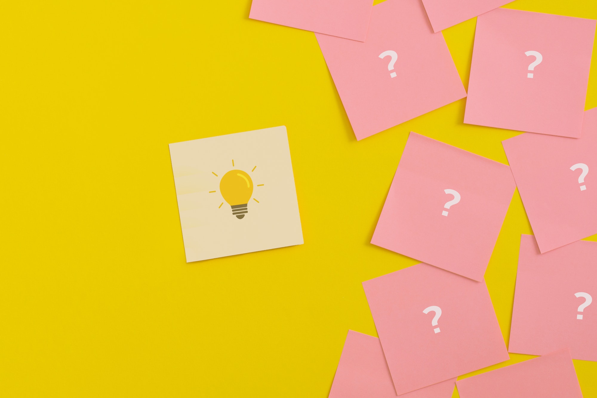 Light bulb on yellow background. Inspiration and creative idea concept.